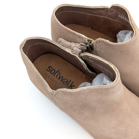 SoftWalk Rocklin Block Heel Zip-Up Booties Women's Beige Size US9.5W EU40 - Picture 12 of 12